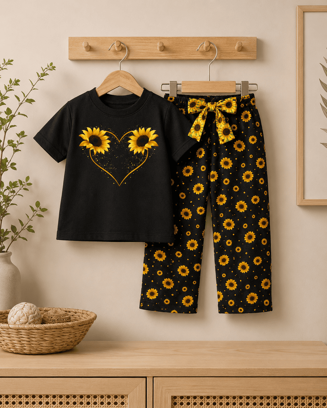 Ory Moon girls' printed soft top and pants set for ages 3 to 12, featuring colorful fabric and comfortable casual style.