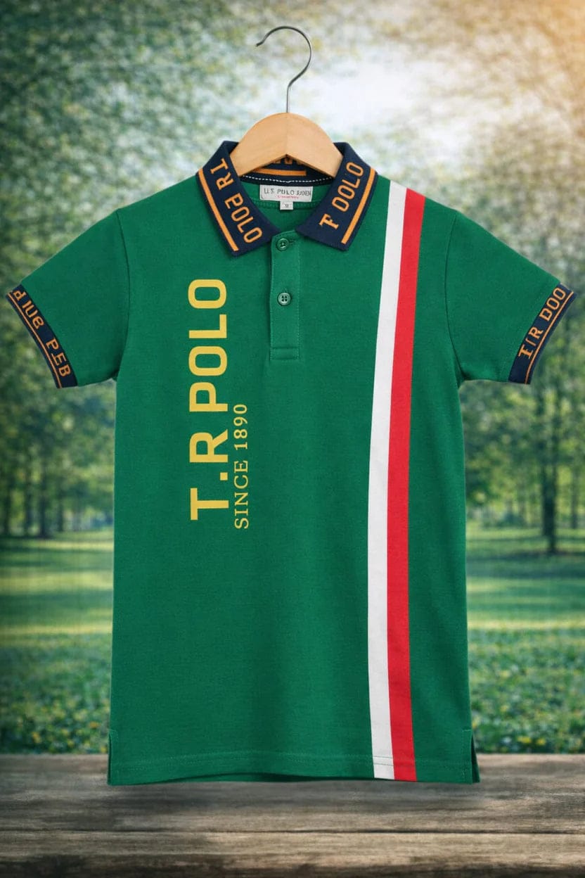 Ory Moon stylish boys' polo T-shirt for kids, featuring a classic collar and vibrant color, suitable for ages 2 to 16 years.
