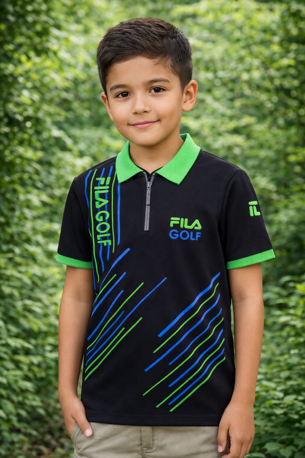 Bright blue boys' polo T-shirt by Ory Moon with a classic collar and short sleeves, suitable for kids aged 2 to 16 years.