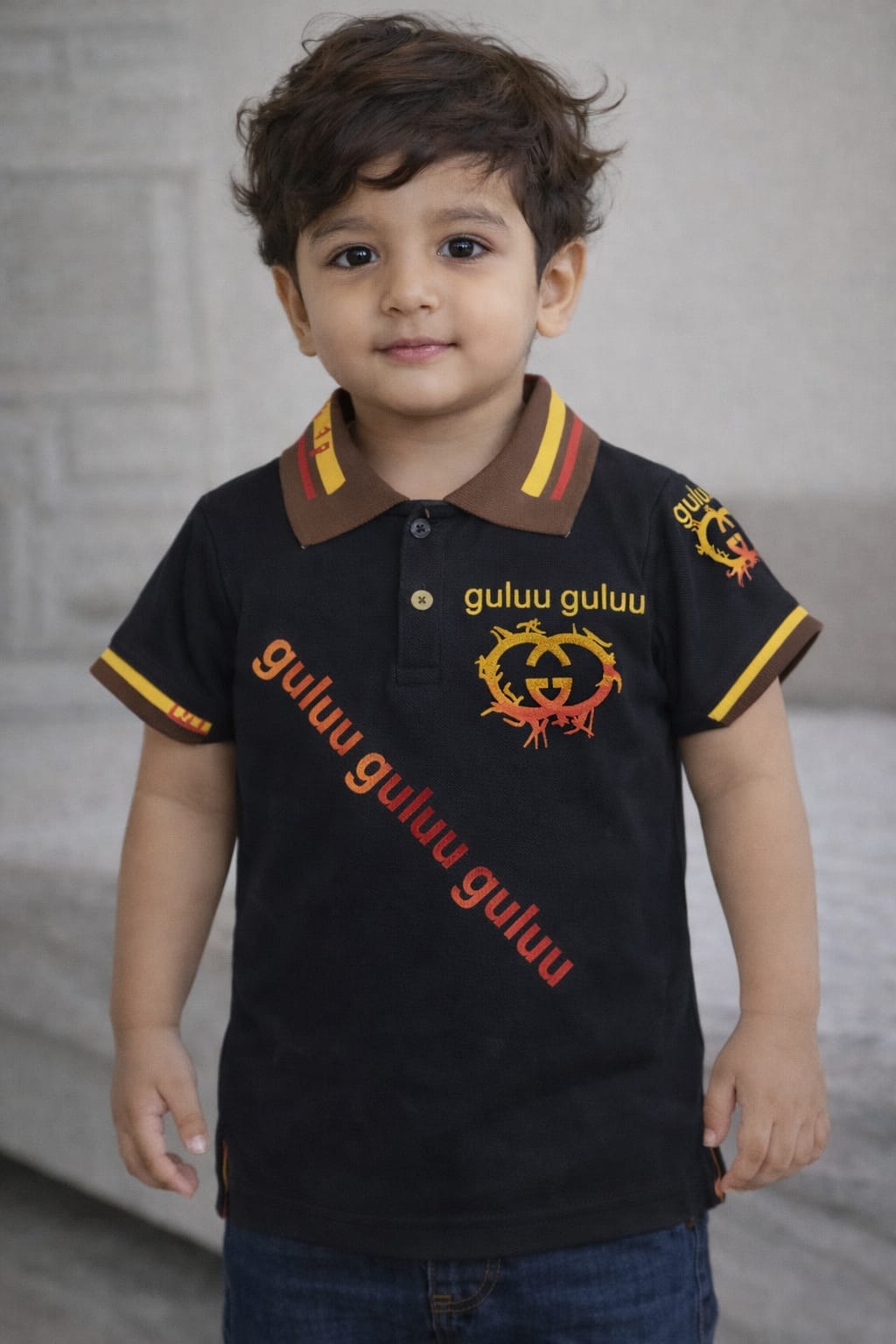 Stylish boys' polo T-shirt for kids by Ory Moon, featuring a classic collar and vibrant color, suitable for ages 2 to 16 years.