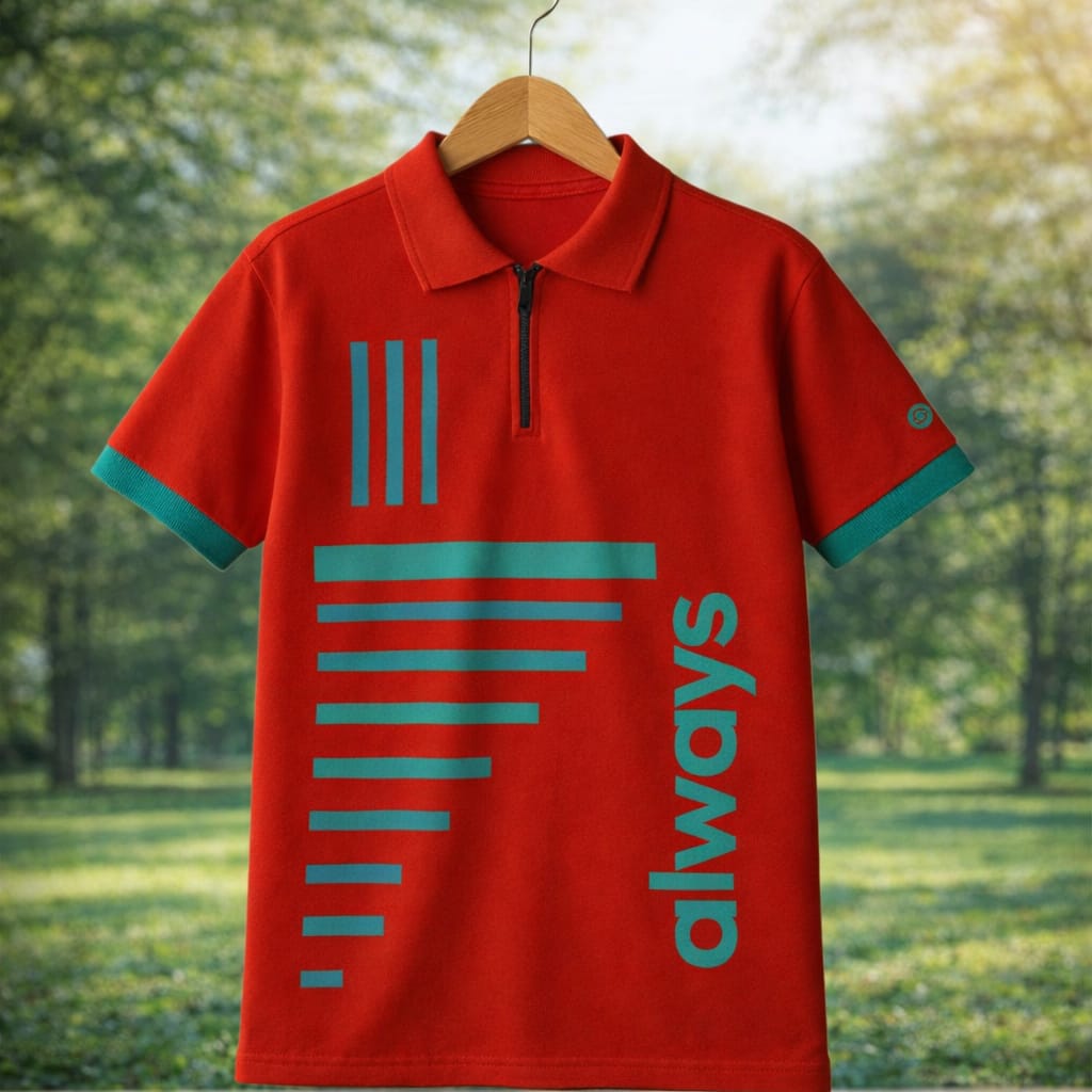 Stylish boys' polo T-shirt for kids by Ory Moon, featuring a classic collar and vibrant color, suitable for ages 2 to 16 years.
