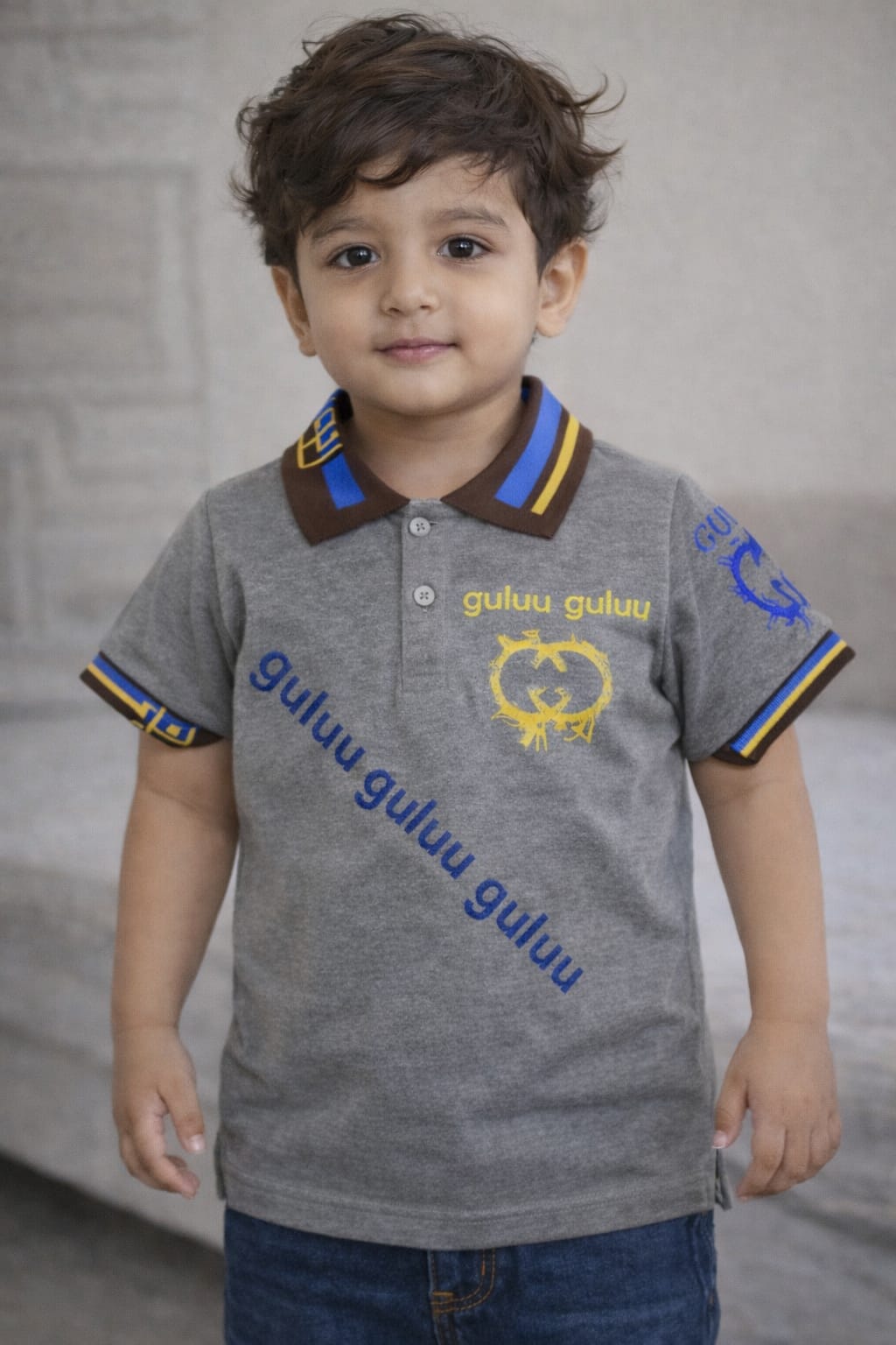 Ory Moon boys' polo T-shirt for kids, ages 2 to 16, in a stylish design with a classic collar and short sleeves.