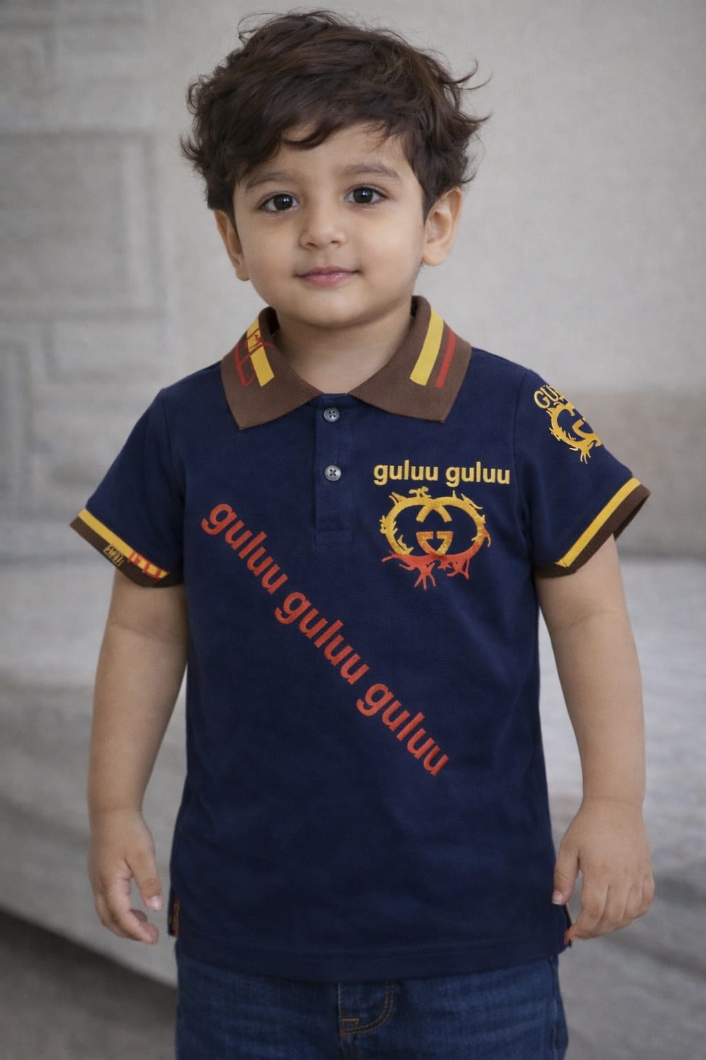 Ory Moon stylish boys' polo t-shirt for kids, size 2Y-16Y, in a casual design with a collar and short sleeves, suitable for everyday wear.