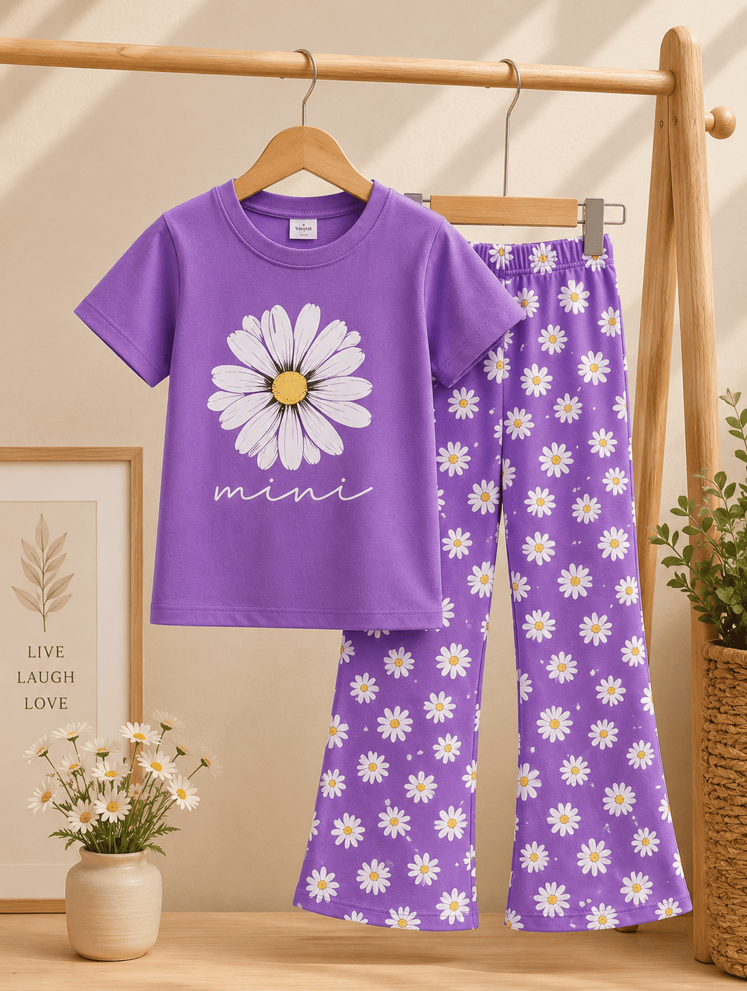Ory Moon girls' soft printed top and pants set for ages 3 to 12, featuring colorful patterns and comfortable fabric.