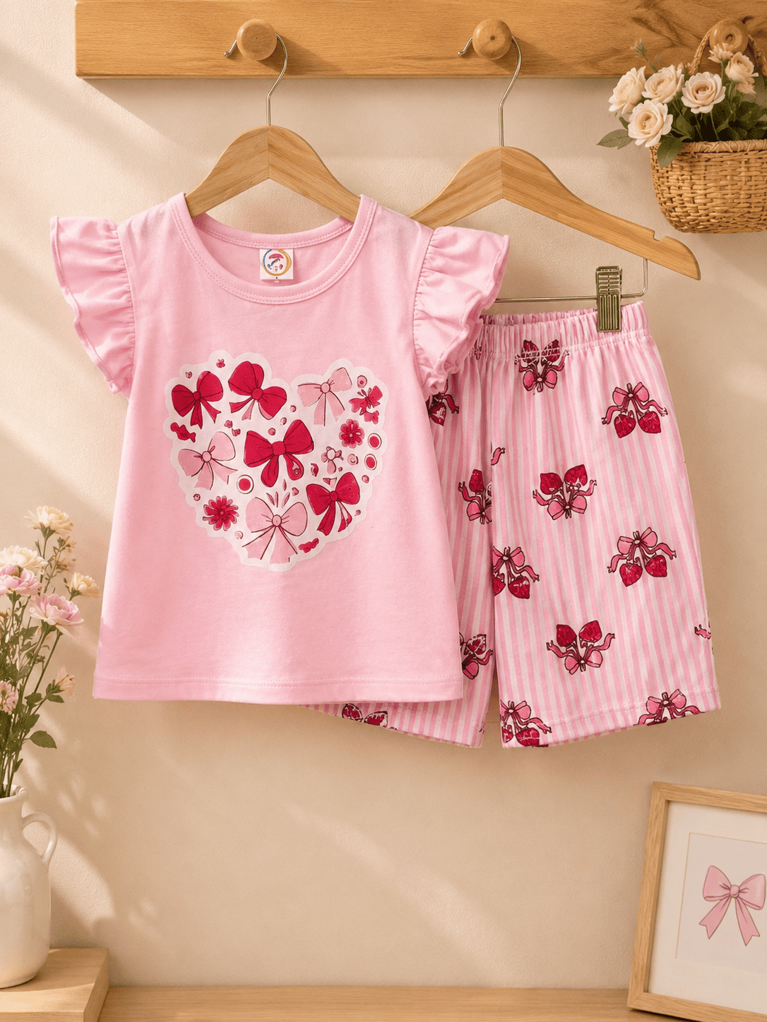Ory Moon kids girls' stylish T-shirt and shorts set, featuring colorful patterns and comfortable fabric for ages 6 months to 6 years.