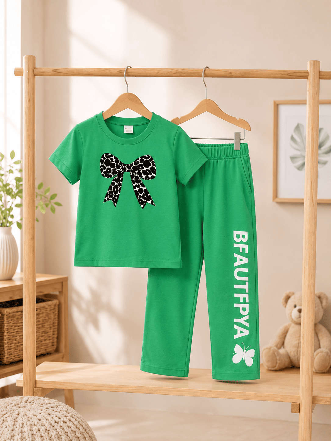 Ory Moon girls' soft printed top and pants set for ages 3 to 12, featuring colorful patterns and comfortable fabric.