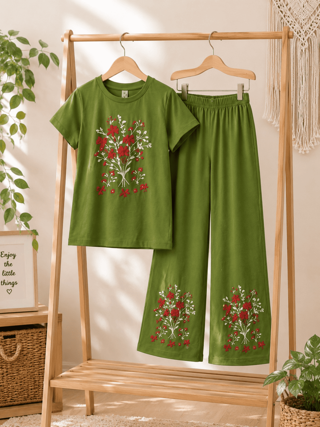 Ory Moon girls' printed top and pants set for ages 3 to 12, featuring comfortable fabric and colorful design.