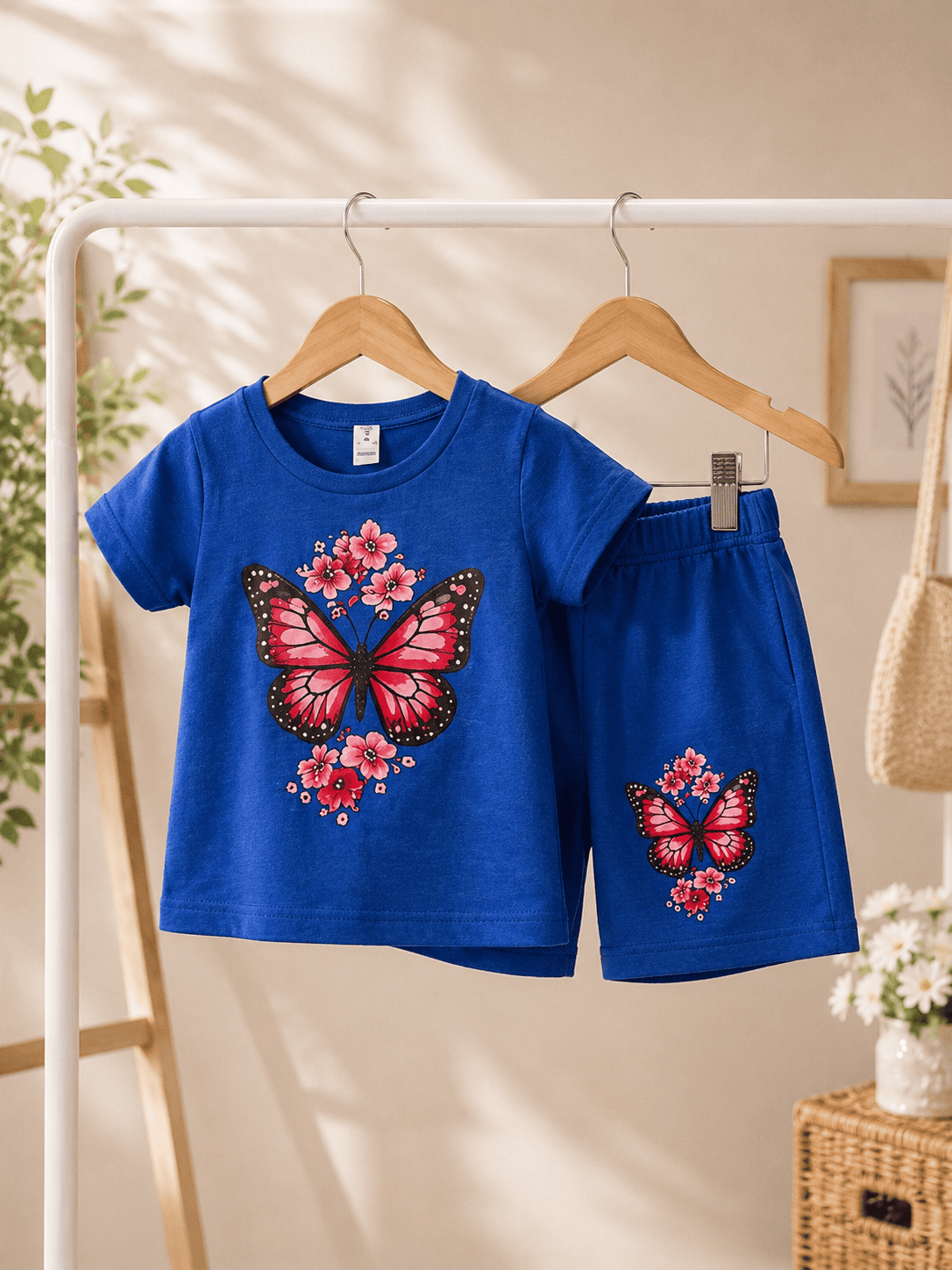 Ory Moon kids girls' stylish T-shirt and shorts set in pastel colors, featuring playful patterns and comfortable fit for ages 6 months to 6 years.