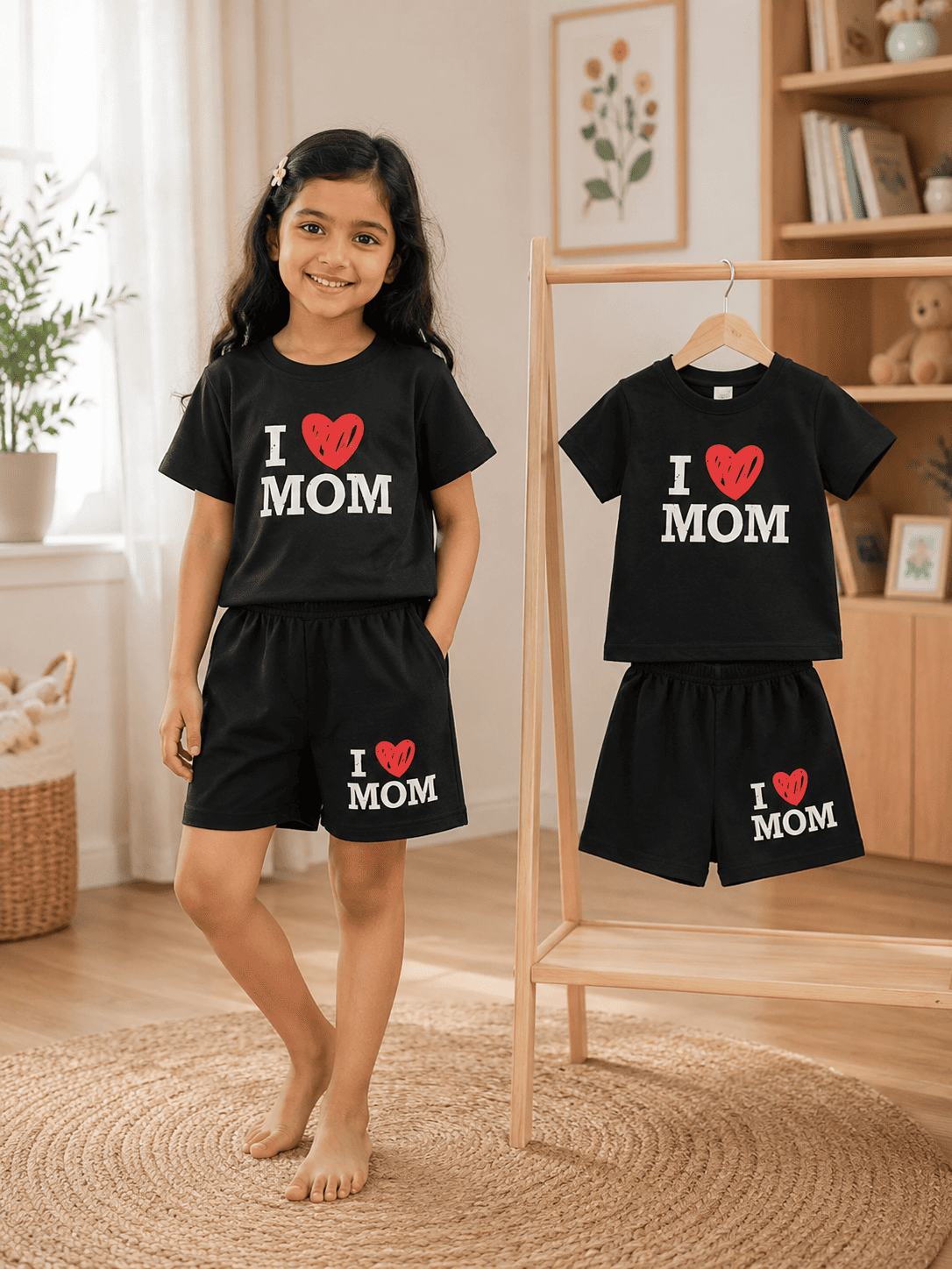 Ory Moon kids girls stylish T-shirt and shorts set, featuring colorful patterns and comfortable fabric for ages 6 months to 6 years.