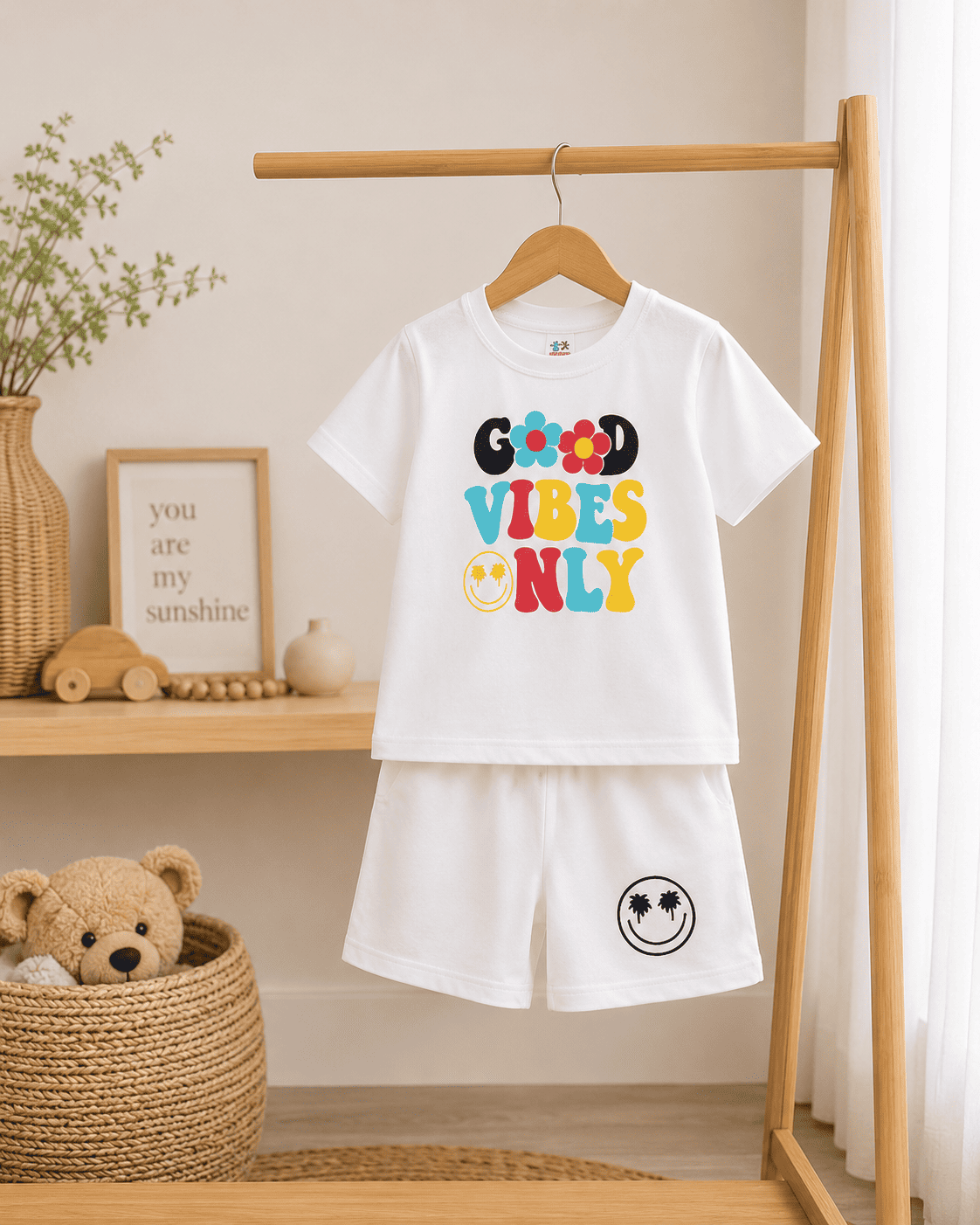 Kids boys' stylish T-shirt and shorts set by Ory Moon, featuring colorful patterns and comfortable fabric for ages 6 months to 6 years.