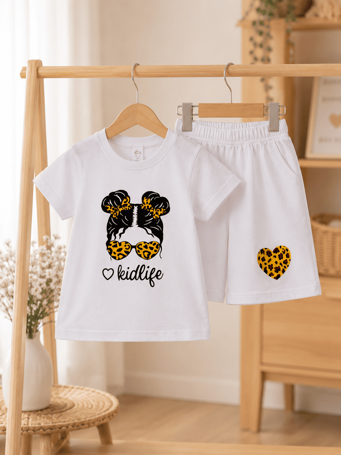 Ory Moon girls' kids stylish T-shirt and shorts set featuring a colorful graphic design for ages 6 months to 6 years.